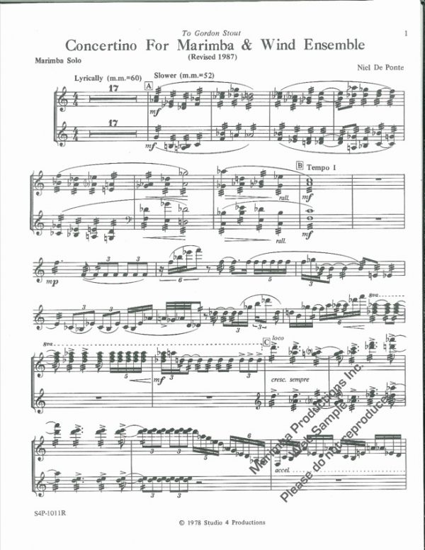 Concertino for Marimba w/Piano Reduction - Image 3