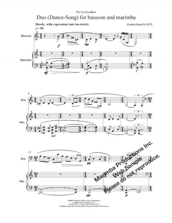 Duo (Dance-Song) for Bassoon and Marimba - Image 2