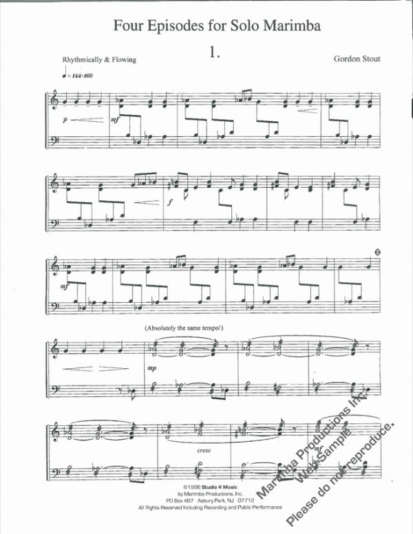 Four Episodes for Solo Marimba Vol. 1 - Image 2