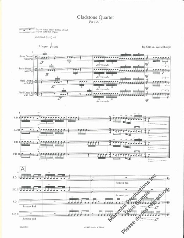 Gladstone Quartet for Snare Drums - Image 3